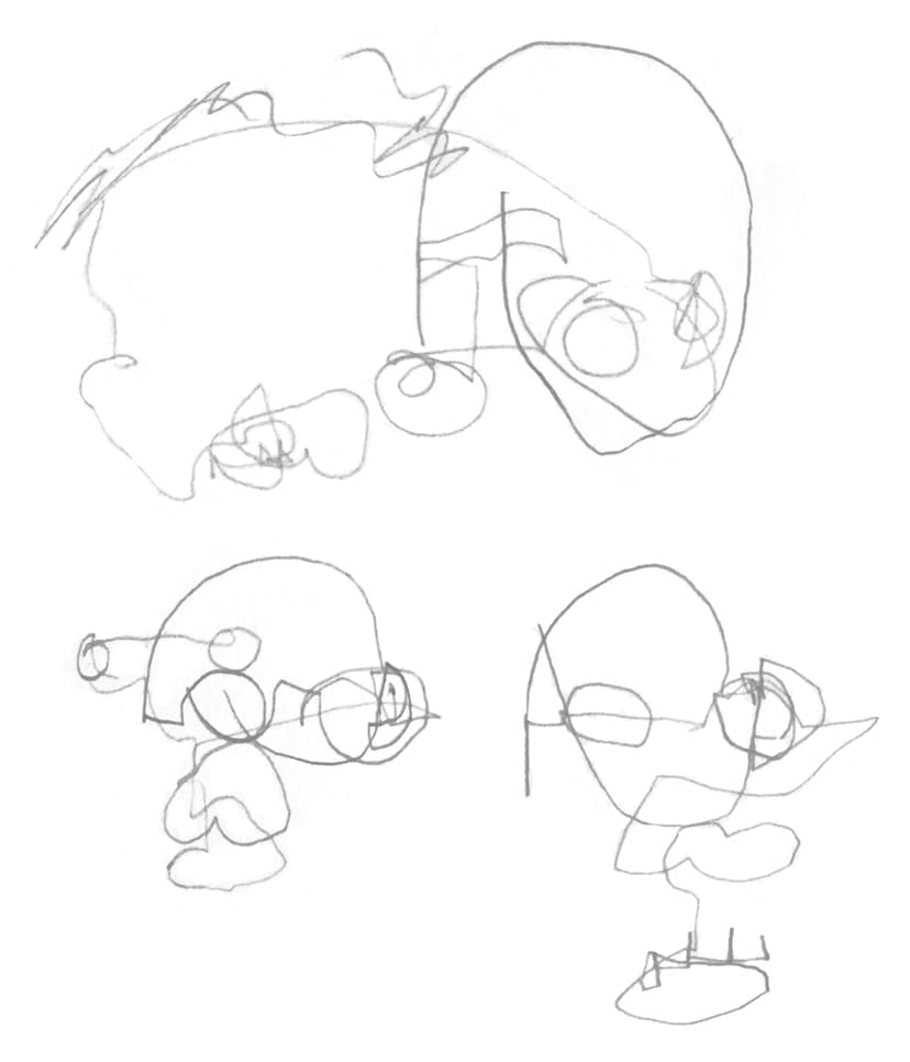 Blind contour portrait